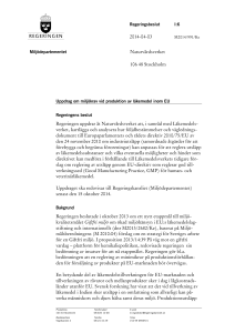 Uppdrag om miljökrav vid produktion av läkemedel inom EU, M2014