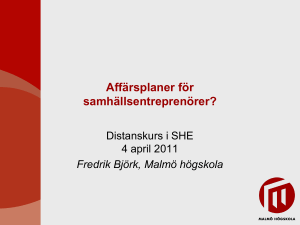 Affärsplaner för samhällsentreprenörer?