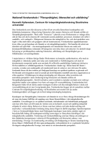Nationell forskarskola i "Flerspråkighet, litteracitet