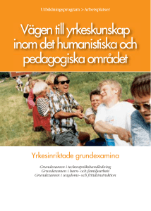 Vägen till yrkeskunskap inom det humanistiska och pedagogiska