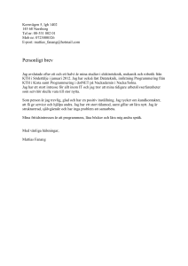Personligt brev - Personliga hemsidor på KTH