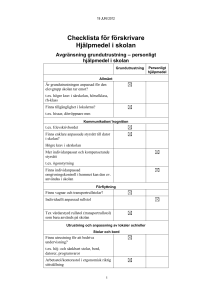 Checklista skolhjälpmedel