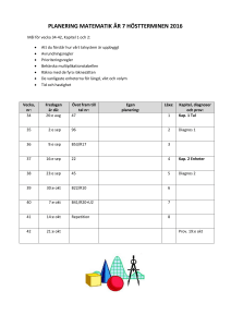 planering matematik år 7 höstterminen 2016