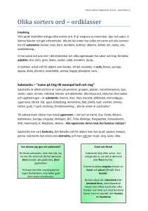 Olika sorters ord – ordklasser