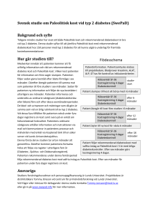 Svensk studie om Paleolitisk kost vid typ 2 diabetes (SwePaD