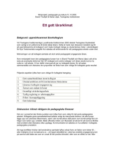 Miniprojekt, pedagogisk grundkurs IV, ht 2000