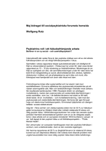 Psykiatrins roll i hälsobefrämjande arbete