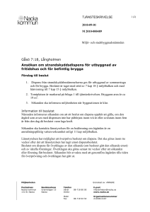 Ansökan om strandskyddsdispens för utbyggnad