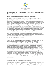 Frågor och svar om FN:s resolutioner 1325, 1820