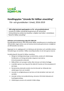 Handlingsplan ”Lärande för hållbar utveckling”