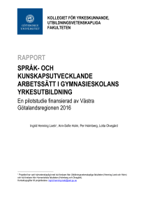rapport språk- och kunskapsutvecklande arbetssätt i