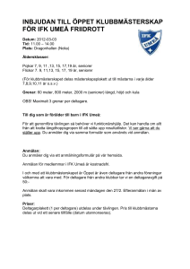 inbjudan till öppet klubbmästerskap för ifk umeå friidrott