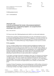 TRE BLIR TVÅ! TVÅ NYA MYNDIGHETER INOM