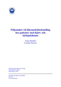 Följsamhet vid läkemedelsbehandling hos patienter med hjärt