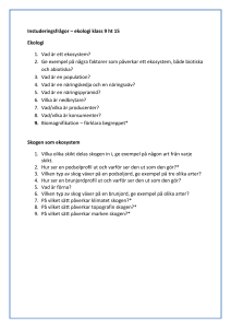 Instuderingsfrågor – ekologi
