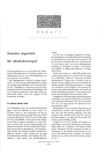 Svenska argument for alkoholmonopol