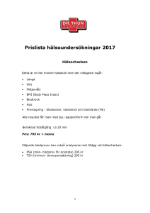 Prislista hälsoundersökningar 2017