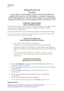 Pedagogisk planering: Vasatiden