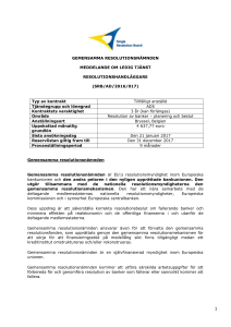 GEMENSAMMA RESOLUTIONSNÄMNDEN Meddelande om ledig