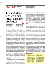 Läkarstudenter upplever mer stress än andra