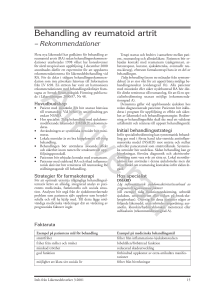 Behandling av reumatoid artrit