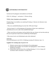 Möjliga utgångspunkter för diskussion av barn och barndom