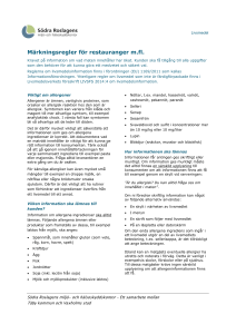 Märkningsregler för restauranger m.fl.