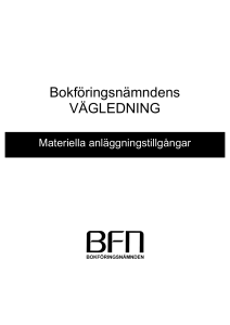 Redovisning av materiella anläggningstillgångar