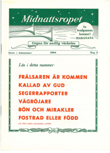 kallad "av gud - Maranataförsamlingen i Stockholm
