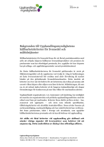 Bakgrunden till Upphandlingsmyndighetens hållbarhetskriterier för
