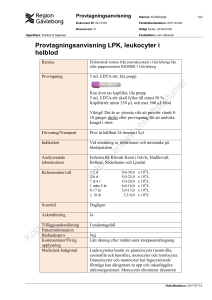 Provtagningsanvisning LPK, leukocyter i helblod