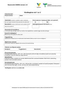 Reservrutin SAMSA - Vårdbegäran