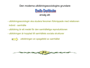 Utbildningssociologiska frågeställningar