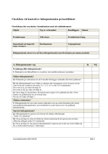 Checklista vid kontroll av hälsopåståenden på