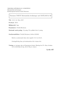 TAIU07 Tentamen: Matematiska beräkningar med MATLAB