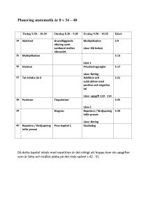 Planering matematik år 8 v 2