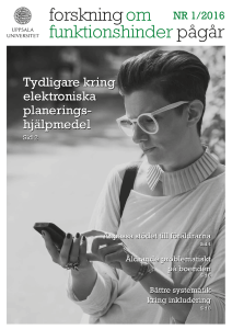 Forskning om funktionshinder pågår, nr 1 2016