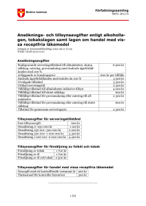 och tillsynsavgifter enligt alkoholla