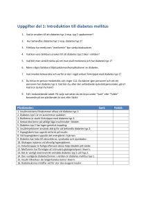 Uppgifter del 1: Introduktion till diabetes mellitus