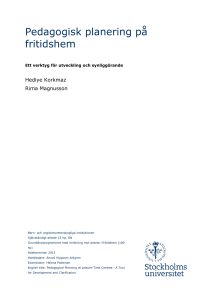 Pedagogisk planering på fritidshem