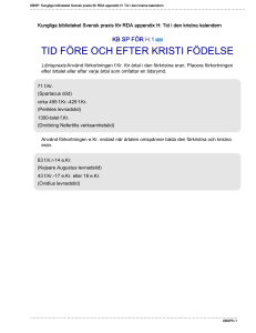 TID FÖRE OCH EFTER KRISTI FÖDELSE