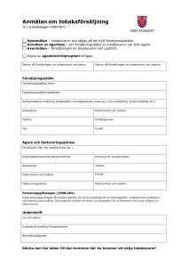 Anmälningsblankett för tobaksförsäljning