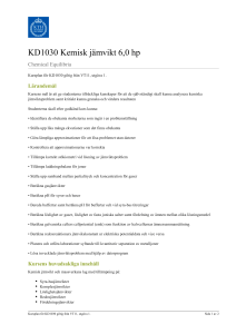 KTH | KD1030 Kemisk jämvikt 6,0 hp