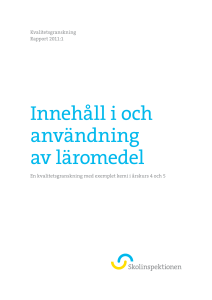 Innehåll i och användning av läromedel