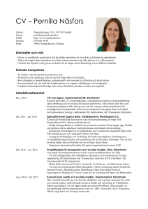 CV – Pernilla Näsfors