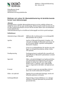 Riktlinjer och rutiner för läkemedelshantering vid