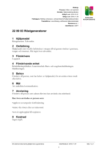 22 09 03 Röstgeneratorer