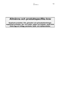 1. Allmänna förutsättningar för livsmedel