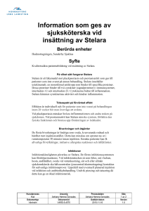 Information som ges av sjuksköterska vid insättning av Stelara