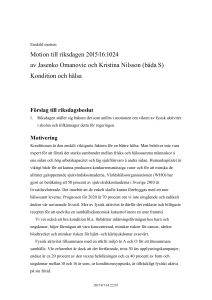 Kondition och hälsa - Riksdagens öppna data